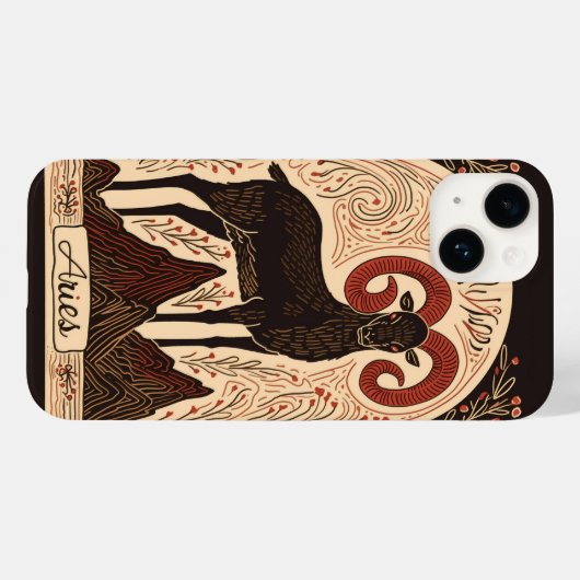 iPhone Case Ram hemelse dierenriem kunst (Achterkant (horizontaal))