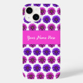 Iphone case - Roze en paarse bloemen (Achterkant)