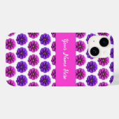 Iphone case - Roze en paarse bloemen (Achterkant (horizontaal))