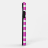 iPhone Case roze wit Gestreepte Stripe gepersonali (Achterkant/rechts)
