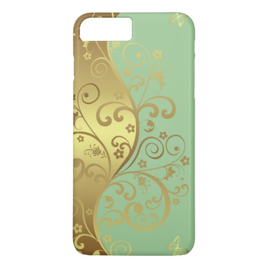 iPhone case-Seafoam & Gold Swirls Case-Mate iPhone Case (Achterkant)