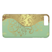 iPhone case-Seafoam & Gold Swirls Case-Mate iPhone Case (Achterkant (Horizontaal))