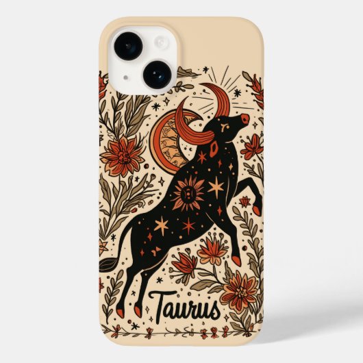 iPhone Case Taurus Celestial Zodiac Art (Achterkant)