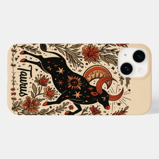 iPhone Case Taurus Celestial Zodiac Art (Achterkant (horizontaal))