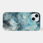 iPhone Case, Thunder Marble Impact-Resistant Hoesj 15 Case (Achterkant horizontaal)