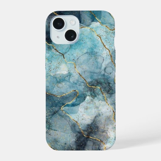 iPhone Case, Thunder Marble Impact-Resistant Hoesj 15 Case (Achterkant)