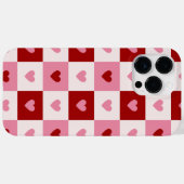 iPhone case with red and pink hearts. (Achterkant (horizontaal))