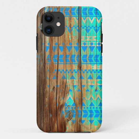 iPhone Case Wood Aztec Wooden iPhone 6 hoesje (Achterkant)