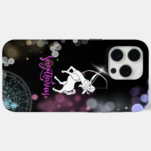 iPhone Case zwart Boogschutter (Achterkant (horizontaal))