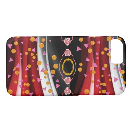 IPhone Cases Abstract Rood Zwart Wit (Achterkant (Horizontaal))