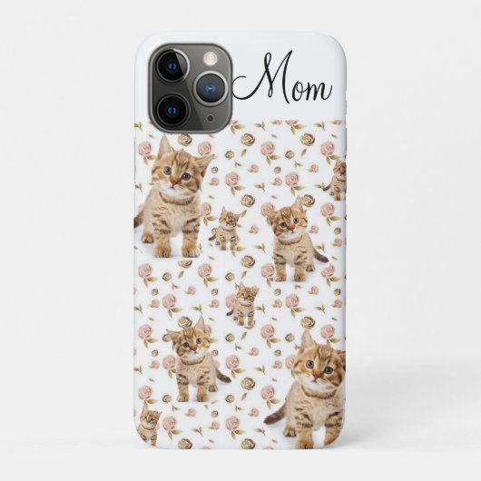 IPhone cases Floral Kitten mam (Achterkant)