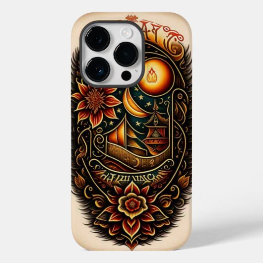 iPhone cover goud zwart (Achterkant)