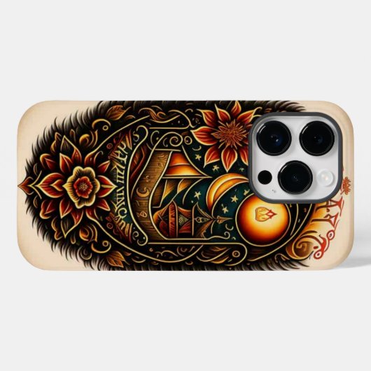 iPhone cover goud zwart (Achterkant (horizontaal))