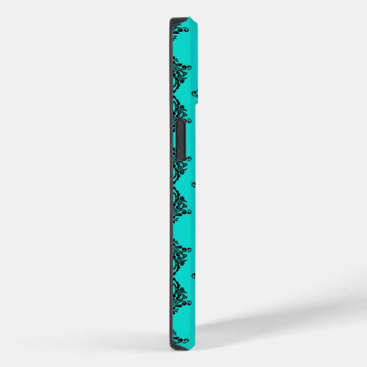 Iphone Damask Hoesje - Donker Blauwgroen (Achterkant / Rechts)