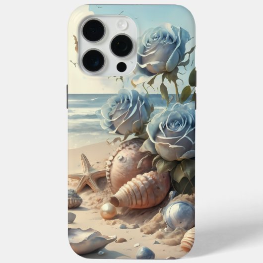 iPhone / Denim Blue Roos Beach Vibes iPhone Case (Achterkant)