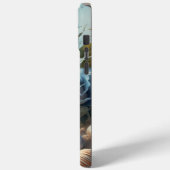 iPhone / Denim Blue Roos Beach Vibes iPhone Case (Achterkant / Links)