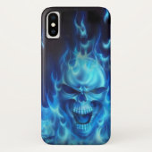IPhone-draagtas met blauwe vlam en schedel Case-Mate iPhone Case (Achterkant)