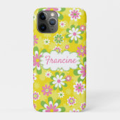 iPhone draagtas met geel bloemenpatroon! Case-Mate iPhone Case (Achterkant)