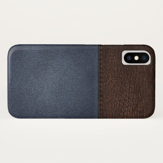 iPhone-draagtas met leder- en denimtextuur Case-Mate iPhone Case (Achterkant (horizontaal))
