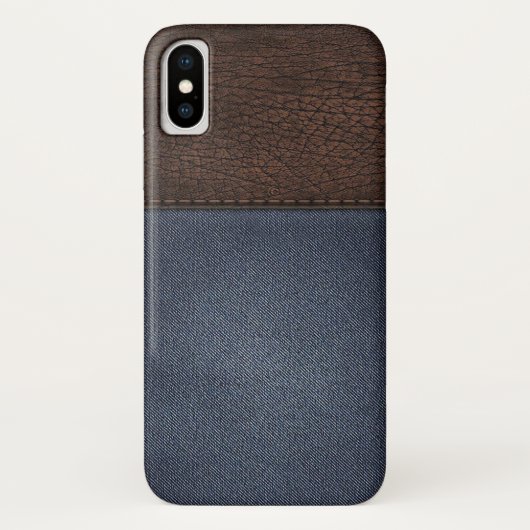 iPhone-draagtas met leder- en denimtextuur Case-Mate iPhone Case (Achterkant)