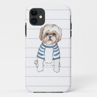 Iphone-draagtas voor Waterverf via Shih Tzu iPhone 11 Hoesje