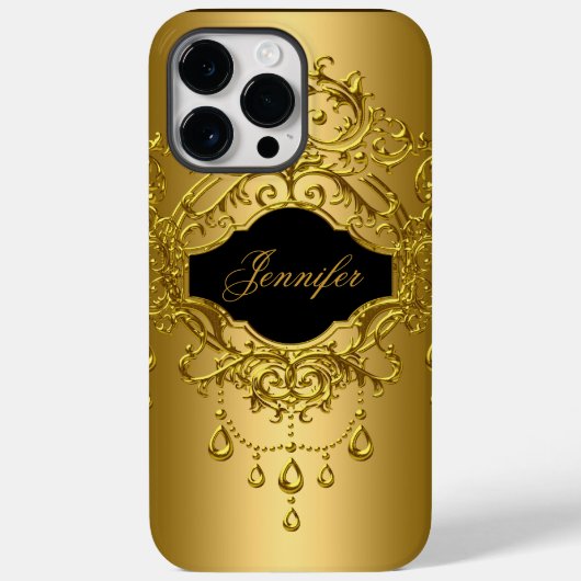 iPhone Elegant Classy Gold Black Case-Mate iPhone Case (Achterkant)