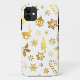 iPhone Elegant Gold-kerstprinttas Case-Mate iPhone Case