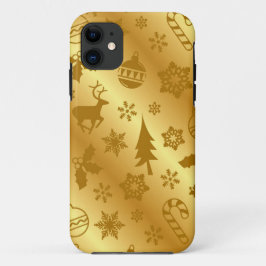 iPhone Elegant Gold-kerstprinttas iPhone 11 Hoesje