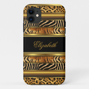 iPhone Elegante Classy Gold Mixed Animal Print iPhone 11 Hoesje