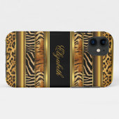 iPhone Elegante Klasse Goud Mixed Dierenprint Case-Mate iPhone Case (Achterkant (horizontaal))