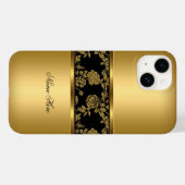 iPhone Elegante Klasse Goud Zwart Bloem Case-Mate iPhone Case (Achterkant (horizontaal))