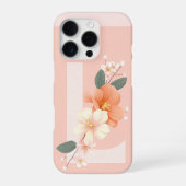 iPhone Flower Initiaal L Logo Telefoonhoes Hoesje (Achterkant)