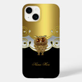 iPhone Gold Black White Owl Jewel Afbeelding Case-Mate iPhone Case (Achterkant)