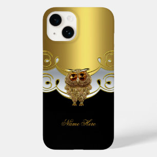 iPhone Gold Black White Owl Jewel Afbeelding Case-Mate iPhone 14 Hoesje