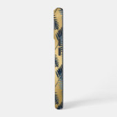 iPhone Gold Blue Palm Leaf Phone Case iPhone 16 Hoesje (Linkerkant)