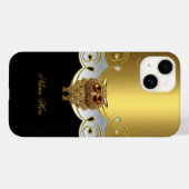 iPhone Goud Zwart Wit Uil Jewel Afbeelding Case-Mate iPhone Case (Achterkant (horizontaal))