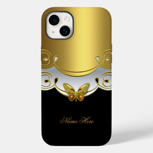 iPhone Groen Goud Zwart Wit Vlinder Case-Mate iPhone Case (Achterkant)