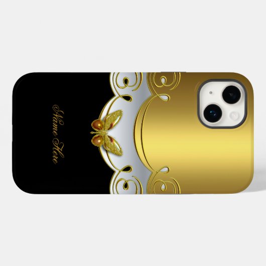 iPhone Groen Goud Zwart Wit Vlinder Case-Mate iPhone Case (Achterkant (horizontaal))