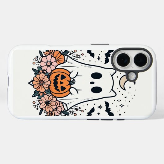 iPhone Halloween kawaii ghost iPhone 16 hoesje (Achterkant (horizontaal))