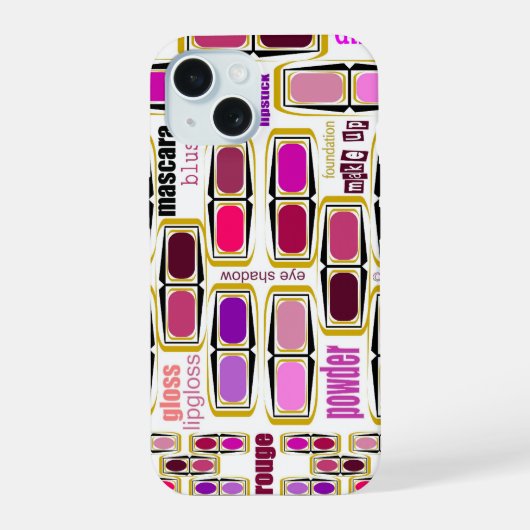 Iphone-hoes met make-up ontwerp iPhone 15 case (Achterkant)
