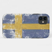 iPhone Hoes met Vlag van Zweden in Distressed Stij (Achterkant (horizontaal))