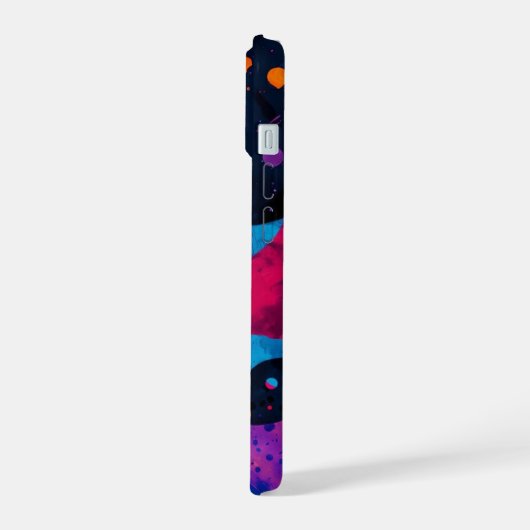 iPhone hoesje _ Abstracte Neon Splatter iPhone 15 Case (Linkerkant)