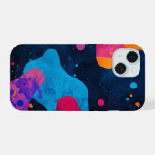 iPhone hoesje _ Abstracte Neon Splatter iPhone 15 Case (Achterkant horizontaal)