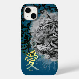 IPHONE HOESJE ANTIQUE KANT GEVERFDE TIJGER KANJI L
