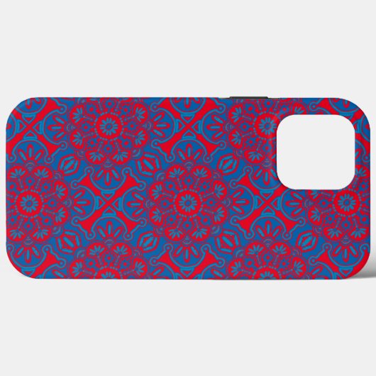 iPhone hoesje blauw en rood tribal (Achterkant (horizontaal))