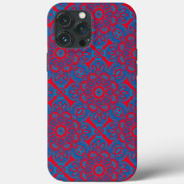 iPhone hoesje blauw en rood tribal