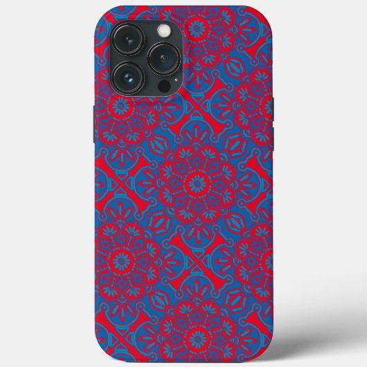 iPhone hoesje blauw en rood tribal (Achterkant)