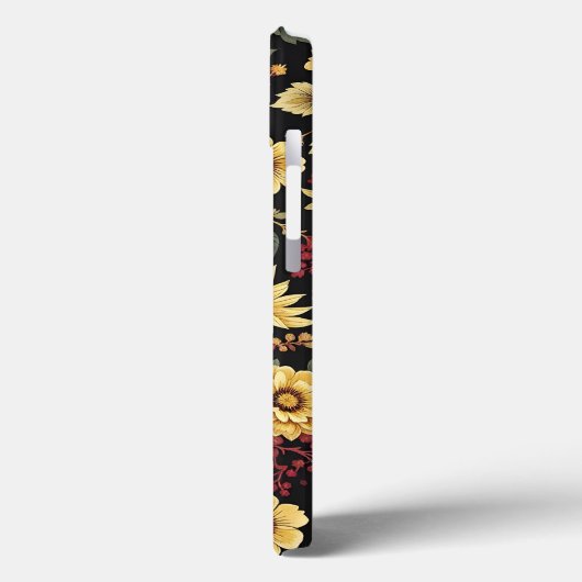 iPhone hoesje bloemen patroon  (Achterkant / Links)