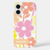 iPhone hoesje bloemmotief kleurrijk patroon esthet (Achterkant)