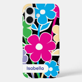 iPhone hoesje bloemmotief kleurrijk patroon esthet